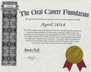 Certificate Oral Cancer